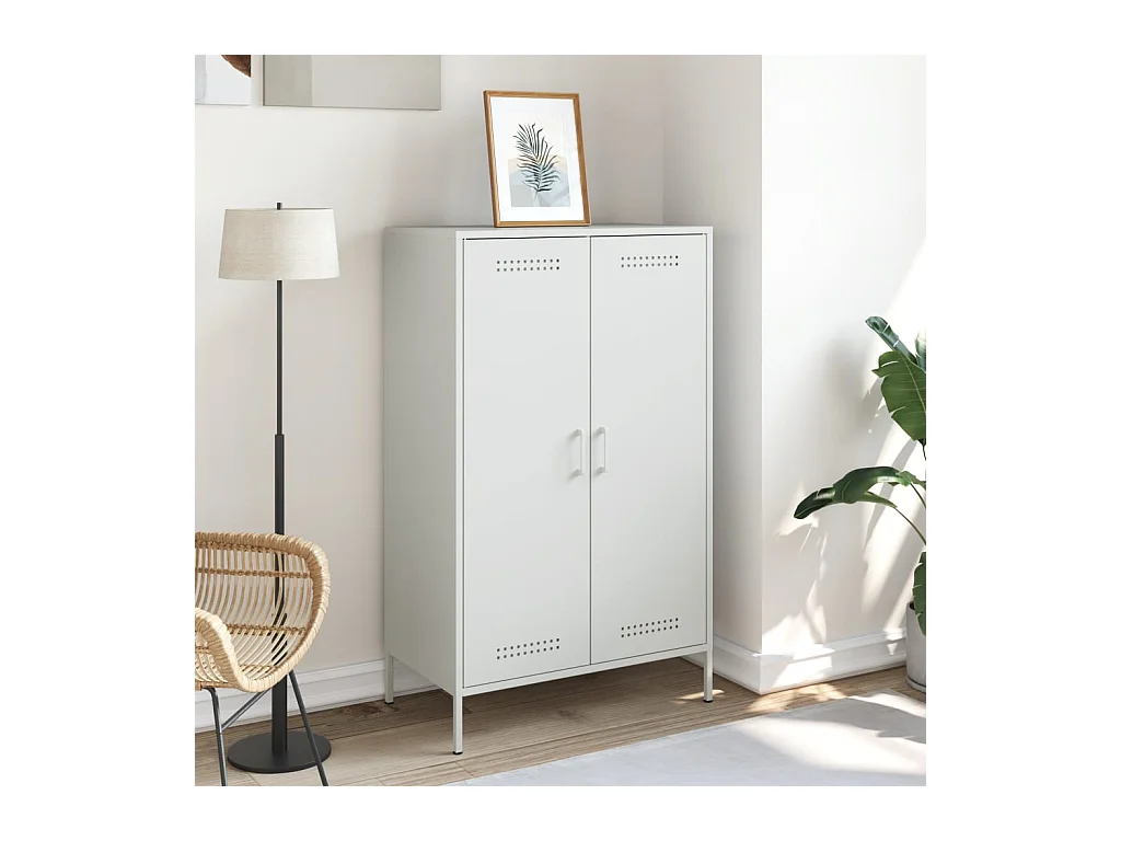 Credenza | Buffet | Armadio Bianca 68x39x113 cm in Acciaio