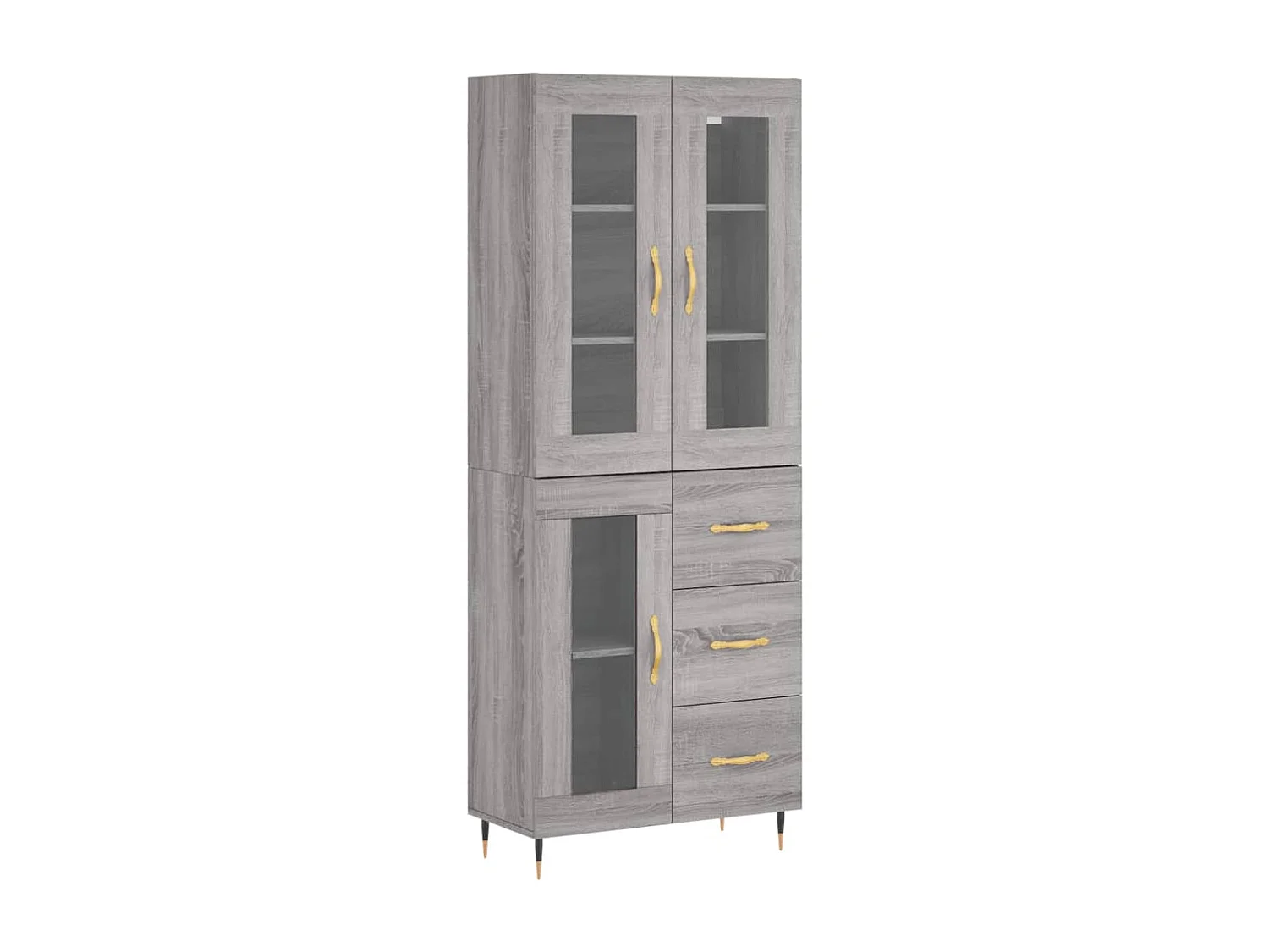 Buffet | Bahut | Meuble de rangement haut Sonoma gris 69,5x34x180 cm Bois d'ingénierie