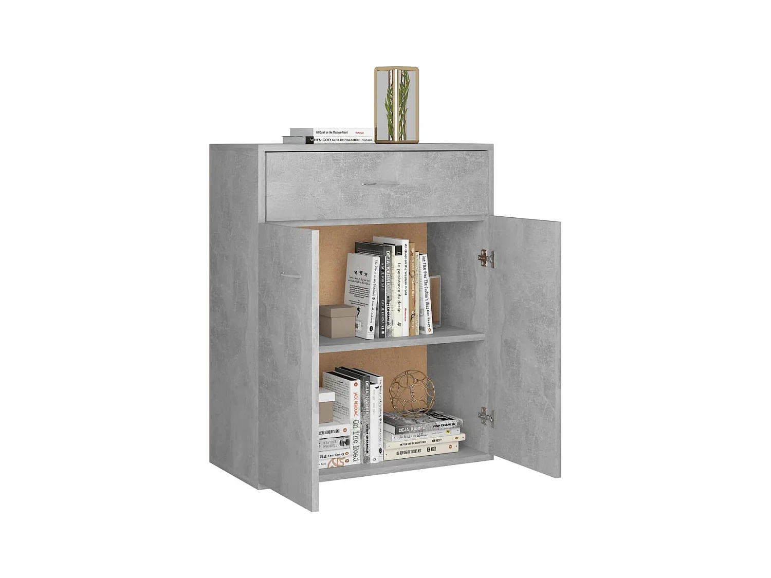 Buffet | Commode à tiroir | Meuble de rangement Gris béton 60x30x75 cm Bois d'ingénierie