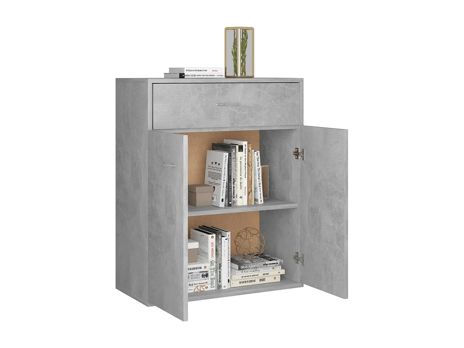 Buffet | Commode à tiroir | Meuble de rangement Gris béton 60x30x75 cm Bois d'ingénierie