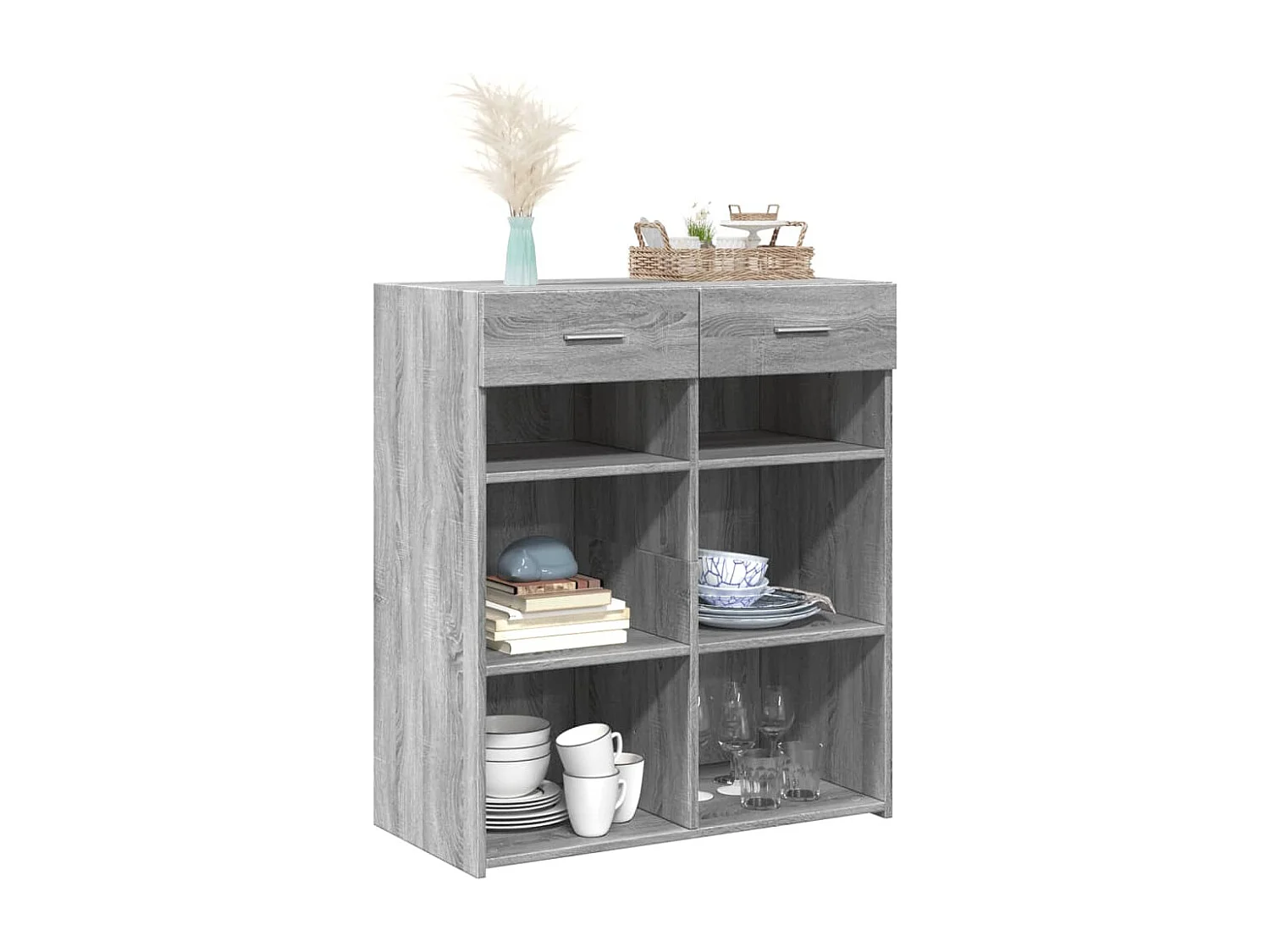 Buffet | Bahut | Meuble de rangement sonoma gris 80x42,5x93 cm bois d'ingénierie