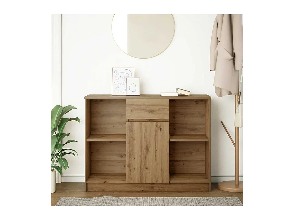 Buffet | Commode à tiroir | Meuble de rangement avec tiroir chêne artisanal 101x35x76 cm bois ingénierie