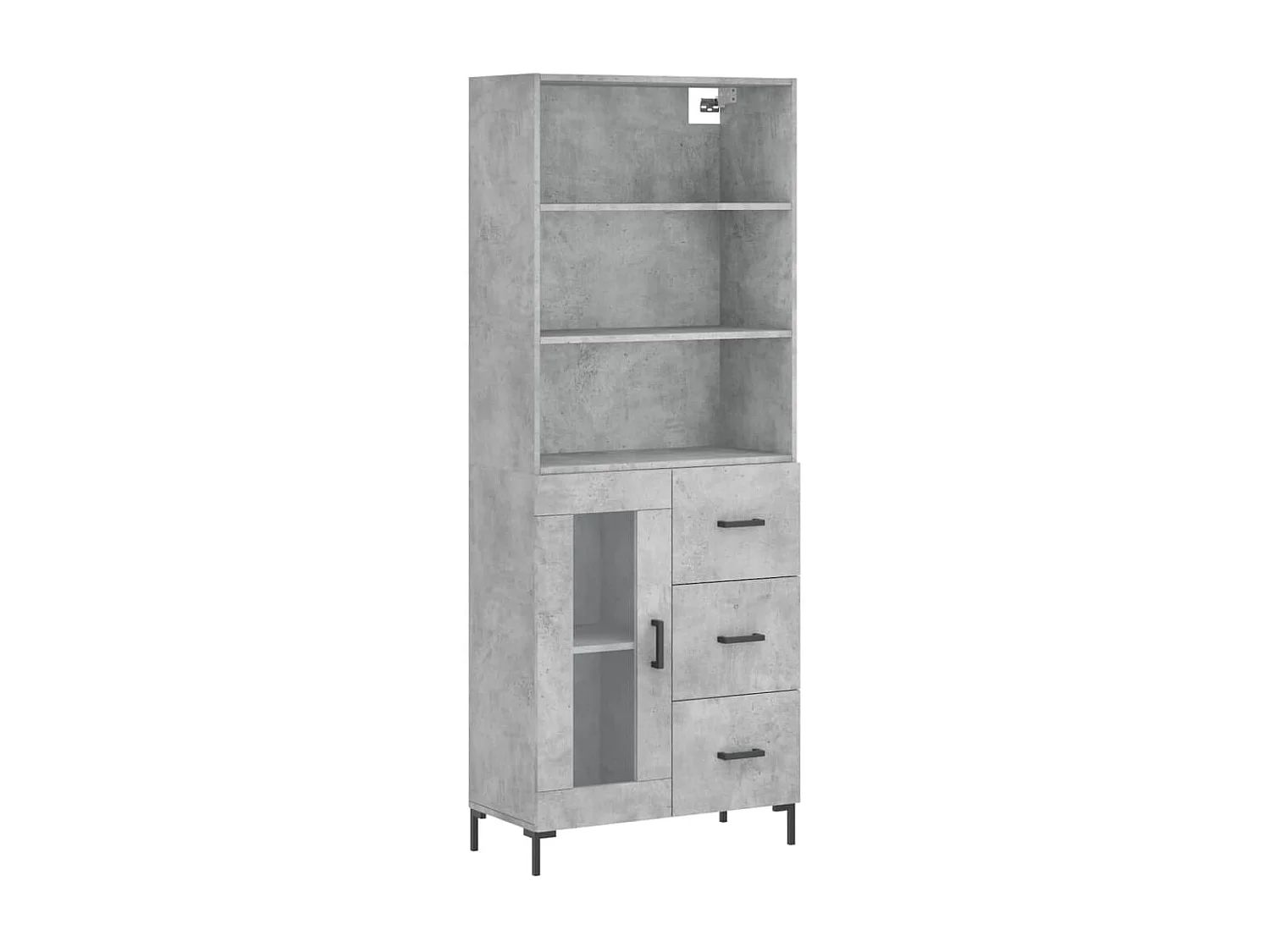 Credenza | Buffet | Armadio Grigio Cemento 69,5x34x180 cm in Legno Multistrato