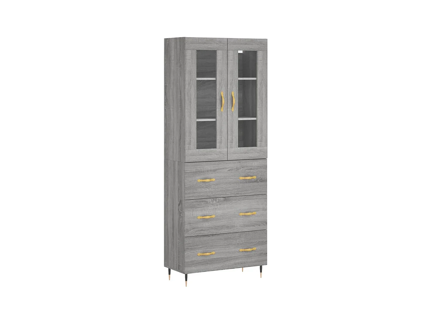 Buffet | Bahut | Meuble de rangement haut Sonoma gris 69,5x34x180 cm Bois d'ingénierie
