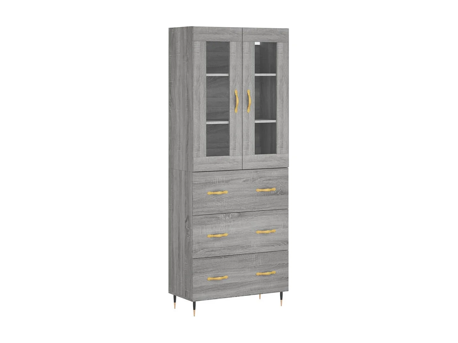 Credenza | Buffet | Armadio Grigio Sonoma 69,5x34x180 cm in Legno Multistrato