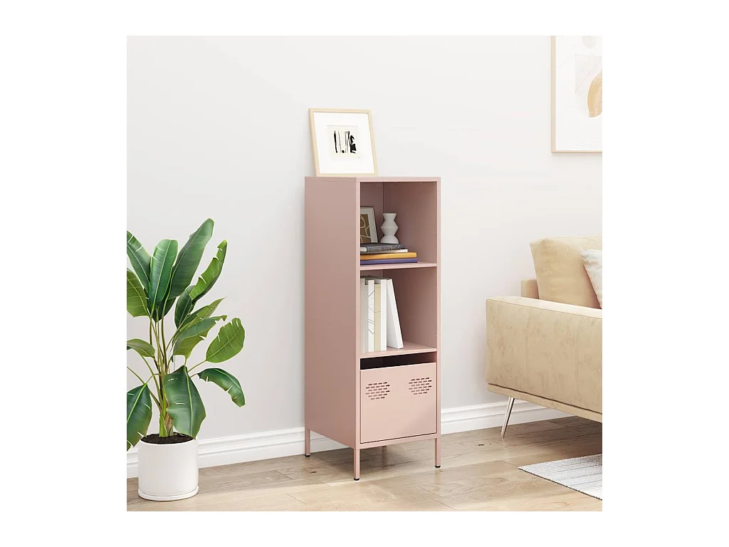 Buffet | Commode à tiroir | Meuble de rangement haut rose 35x39x103,5 cm acier