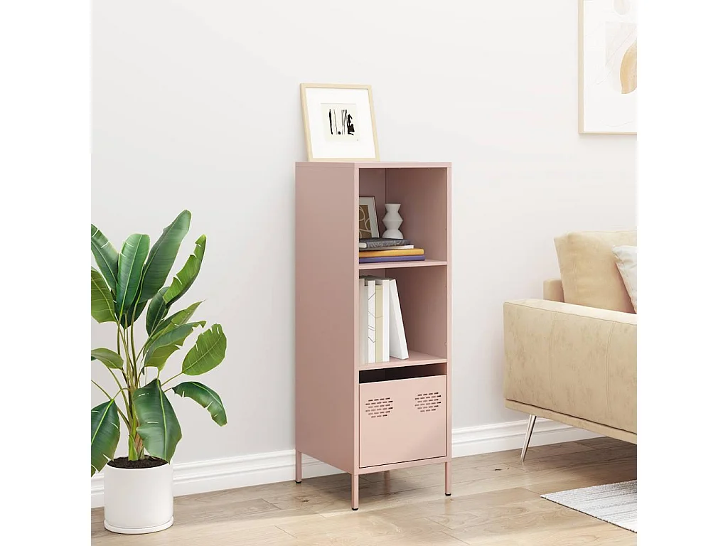 Credenza | Buffet | Armadio Rosa 35x39x103,5 cm in Acciaio