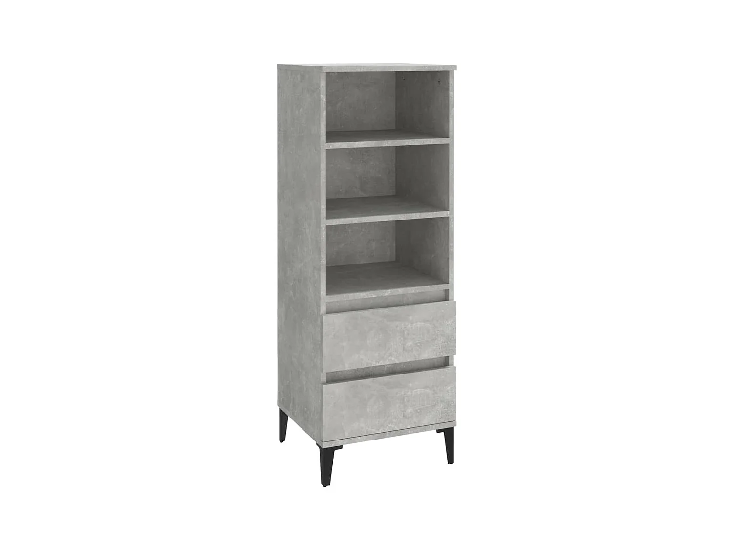 Buffet | Bahut | Meuble de rangement haut Gris béton 40x36x110 cm Bois d'ingénierie