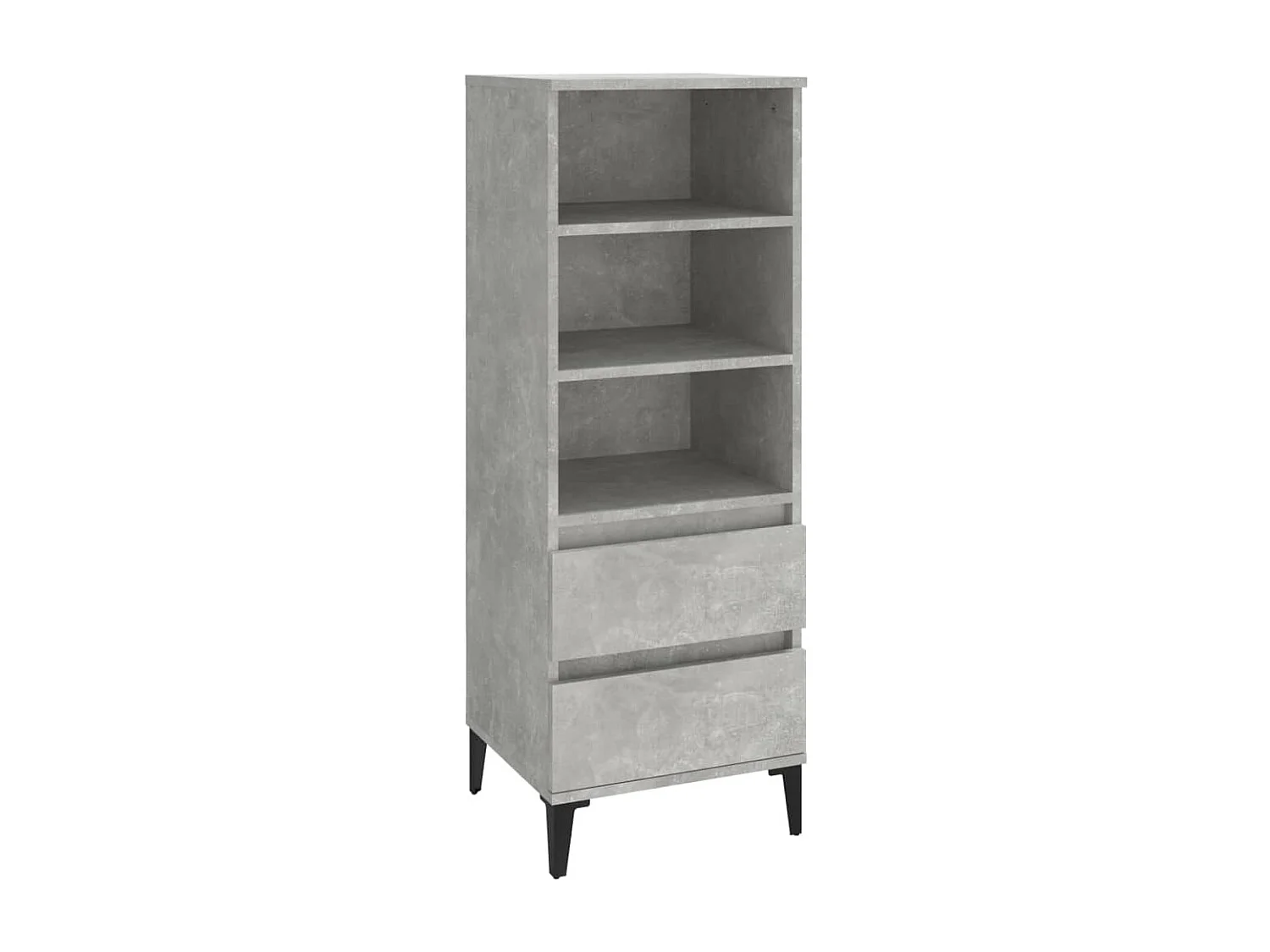 Buffet | Bahut | Meuble de rangement haut Gris béton 40x36x110 cm Bois d'ingénierie