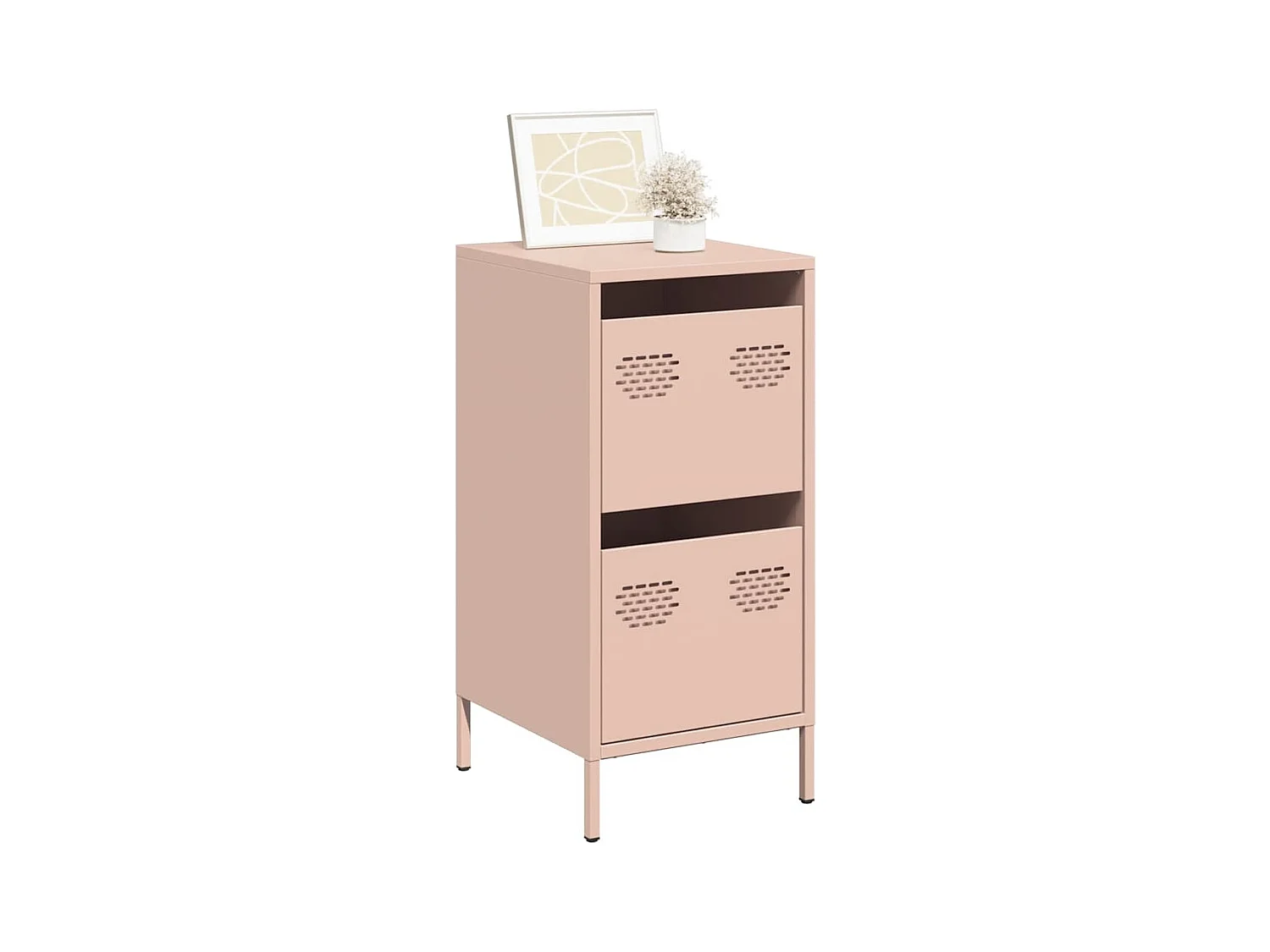 Credenza | Buffet | Armadio Rosa 35x39x73,5 cm in Acciaio Laminato a Freddo