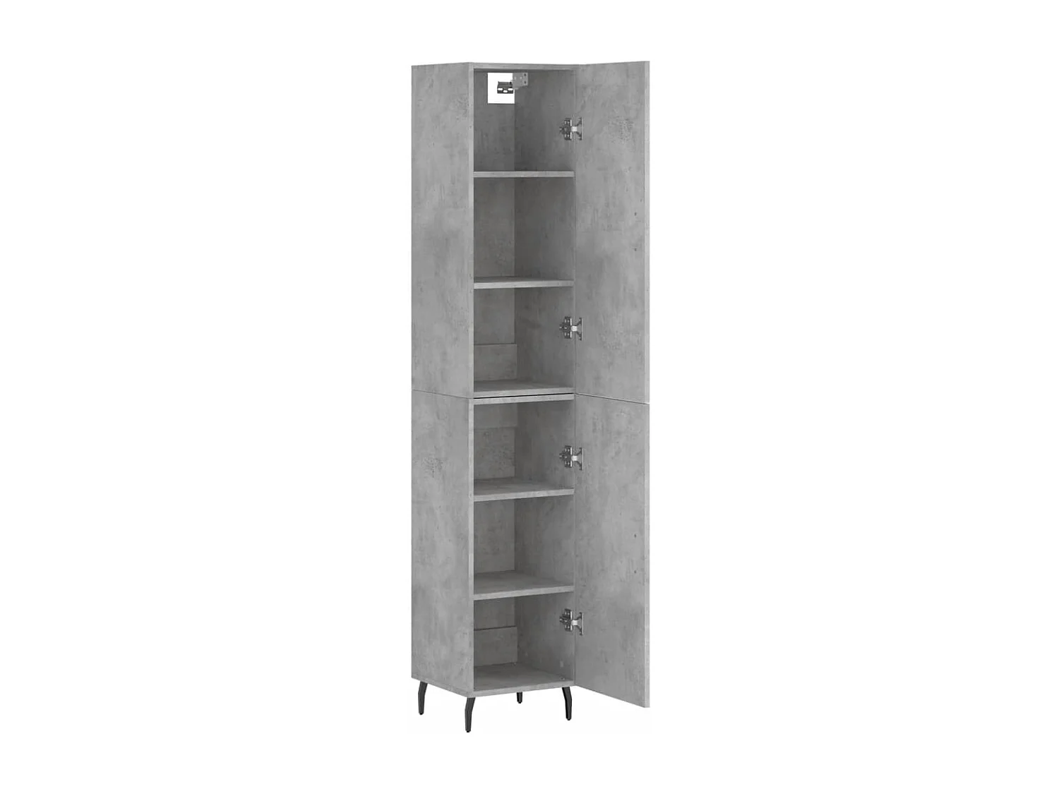 Buffet | Bahut | Meuble de rangement haut Gris béton 34,5x34x180 cm Bois d'ingénierie