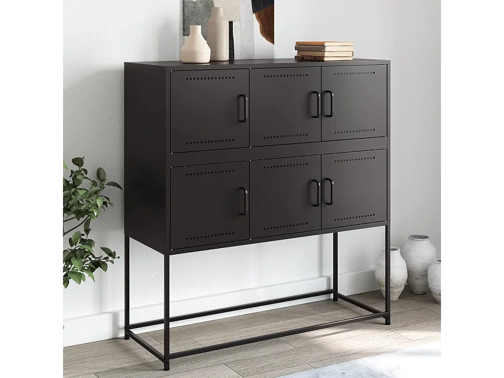 Credenza | Buffet | Armadio Nera 100,5x39x107 cm in Acciaio