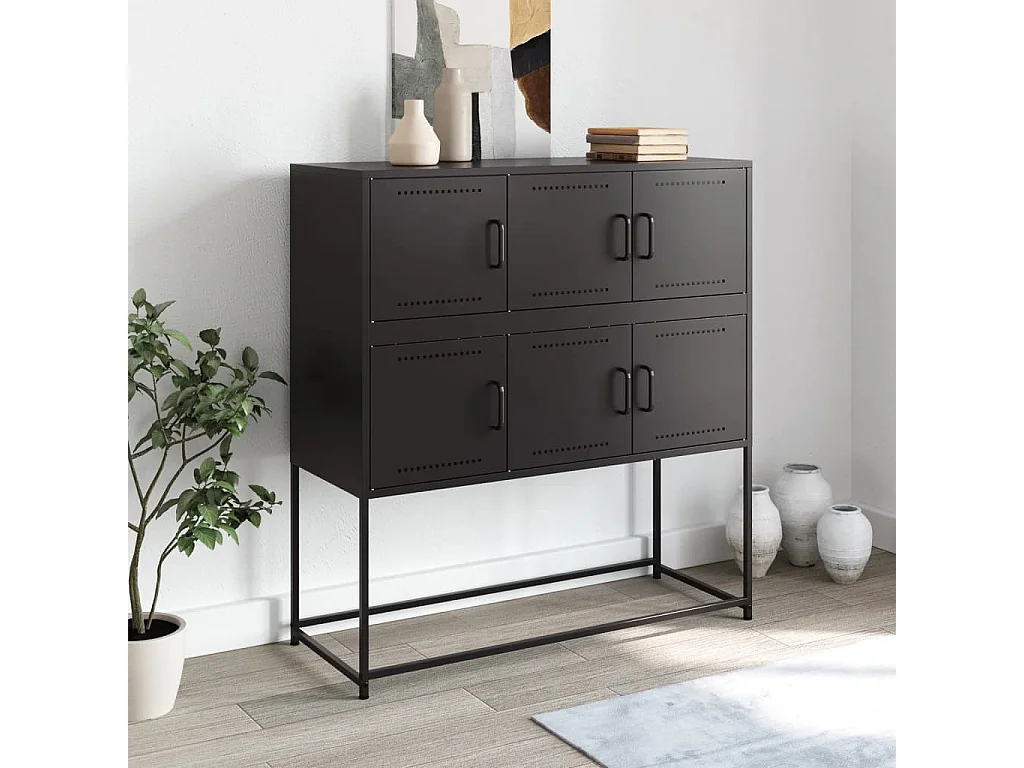 Credenza | Buffet | Armadio Nera 100,5x39x107 cm in Acciaio