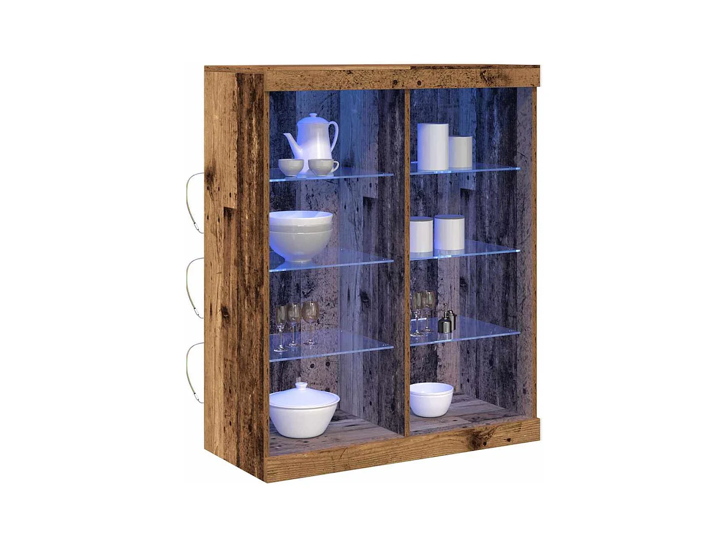 Buffet | Bahut | Meuble de rangement avec éclairage LED en vieux bois 41x37x100 cm