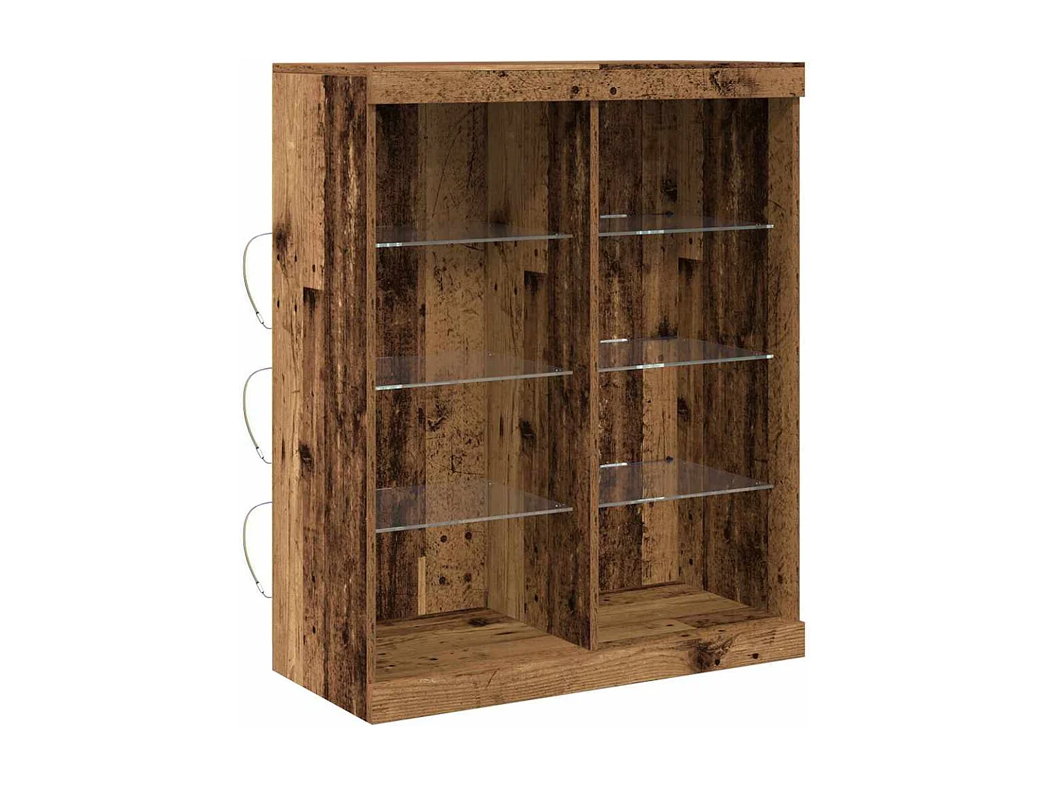 Buffet | Bahut | Meuble de rangement avec éclairage LED en vieux bois 41x37x100 cm