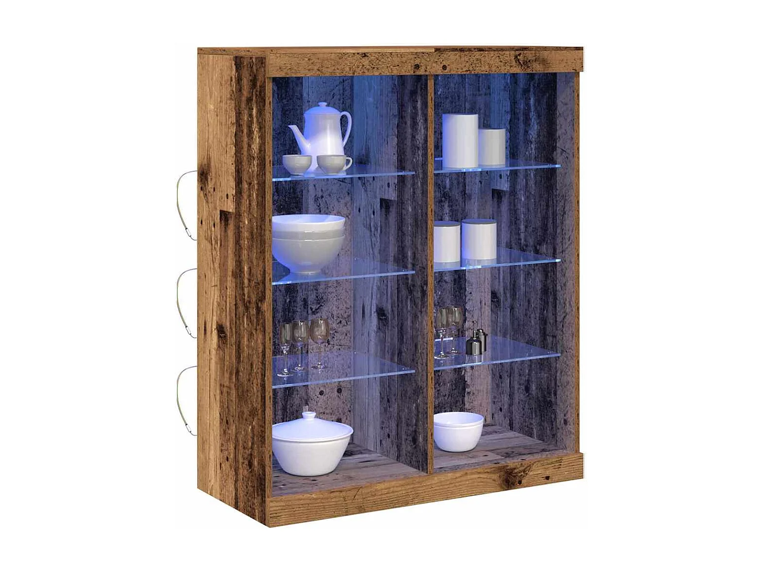 Buffet | Bahut | Meuble de rangement avec éclairage LED en vieux bois 41x37x100 cm