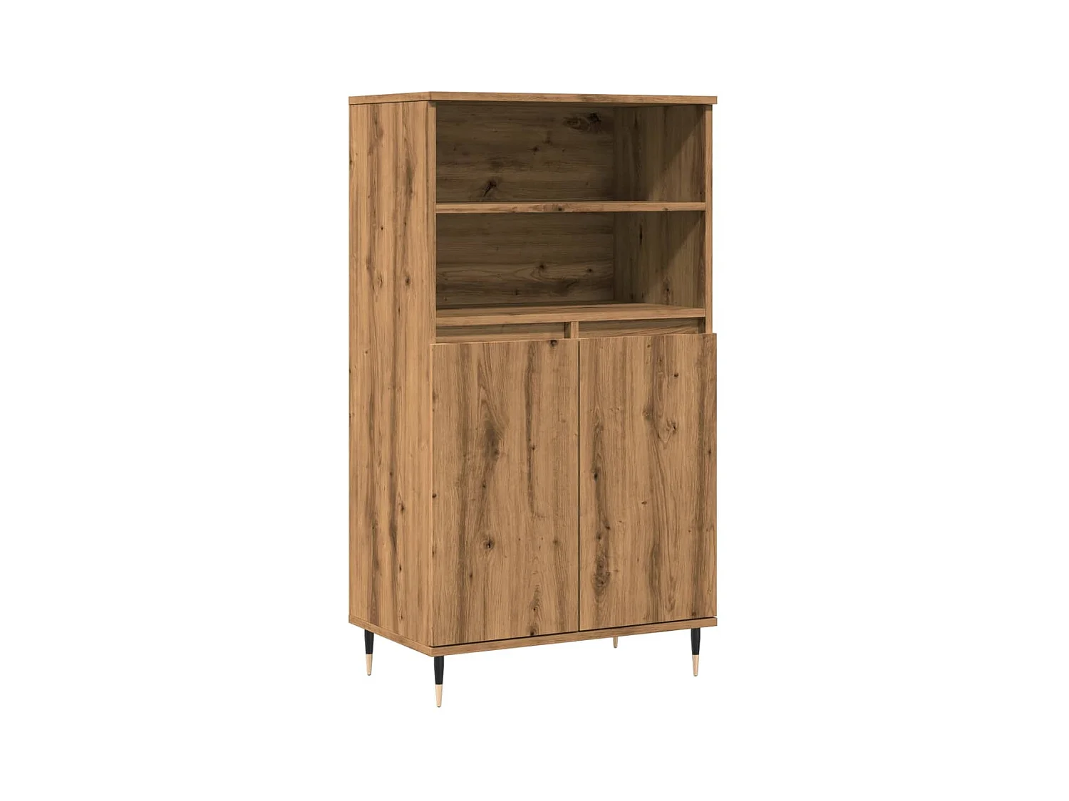Buffet | Bahut | Meuble de rangement haut chêne artisanal 60x36x110 cm bois d'ingénierie