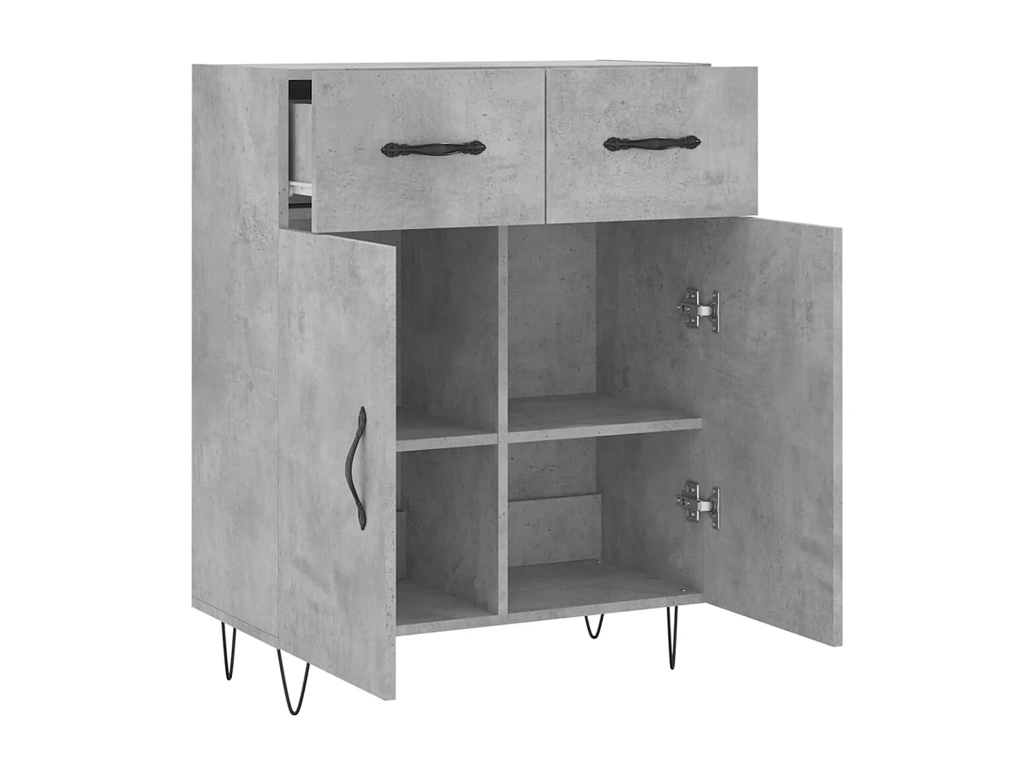 Credenza | Buffet | Armadio Grigio Cemento 69,5x34x90 cm in Legno Multistrato
