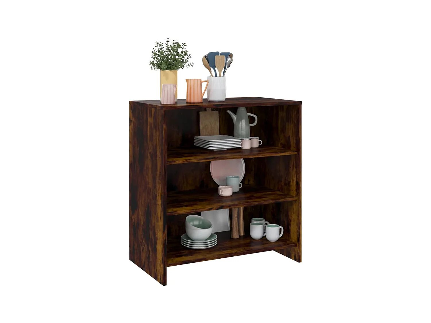 Credenza | Buffet | Armadio Rovere Fumo 70x40,5x75 cm in Truciolato