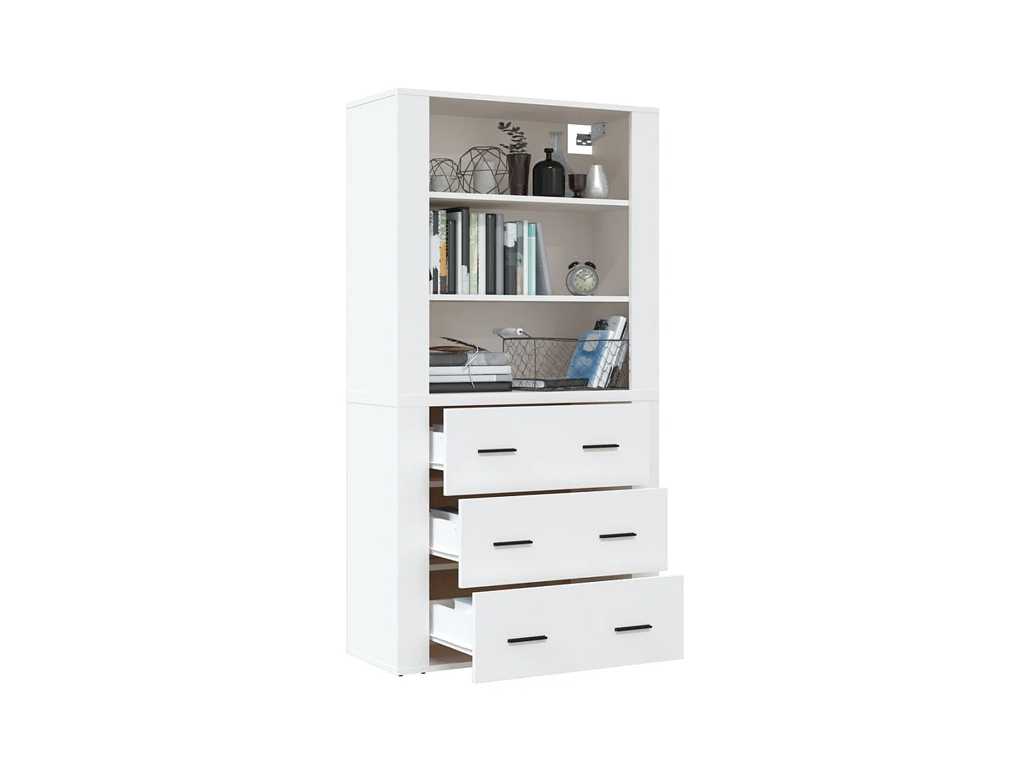 Buffet | Bahut | Meuble de rangement haut Blanc Bois d'ingénierie