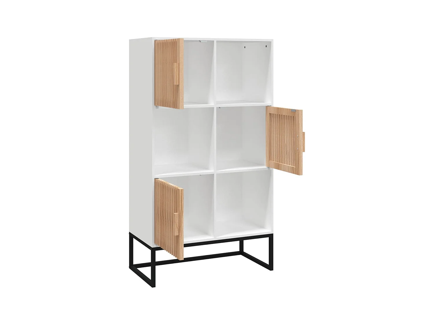 Buffet | Bahut | Meuble de rangement haut blanc 70x35x125 cm bois d'ingénierie