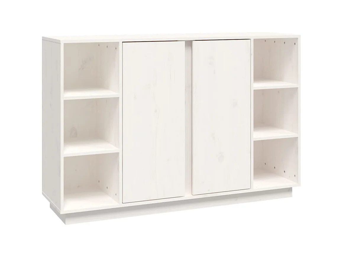 Credenza | Buffet | Armadio Bianca 120x35x80 cm in Legno Massello di Pino