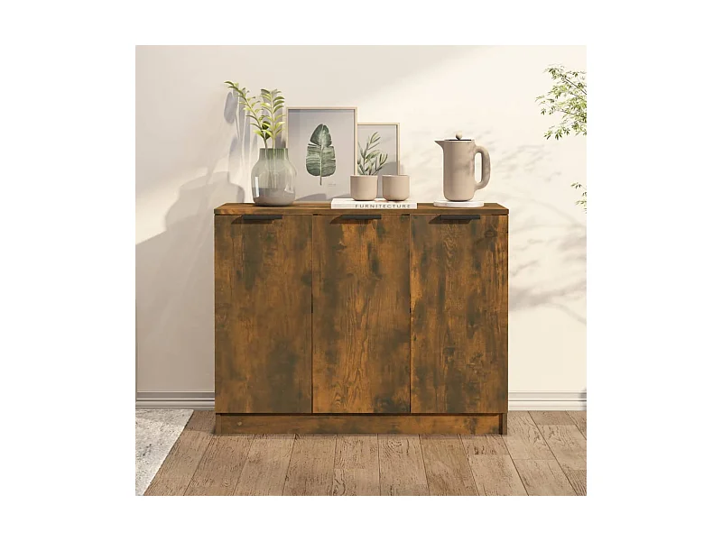 Buffet | Bahut | Meuble de rangement Chêne fumé 90,5x30x70 cm Bois d'ingénierie
