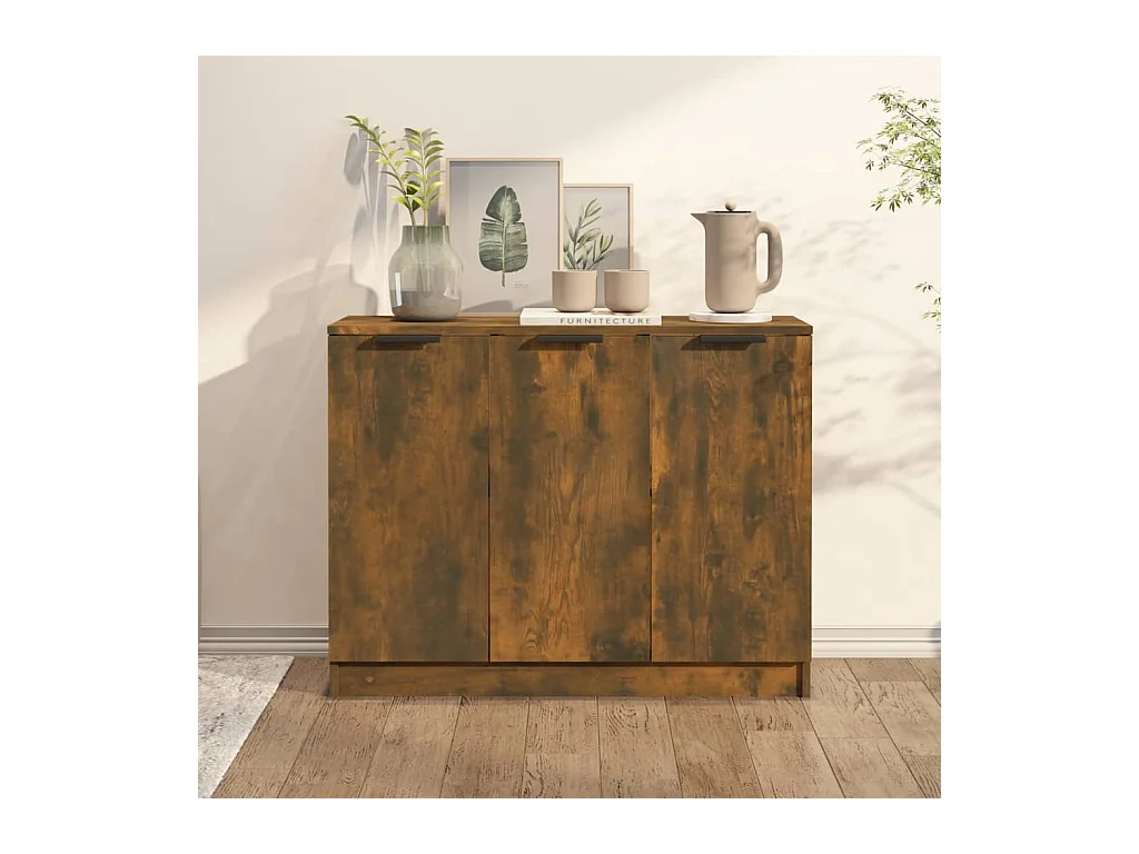 Buffet | Bahut | Meuble de rangement Chêne fumé 90,5x30x70 cm Bois d'ingénierie