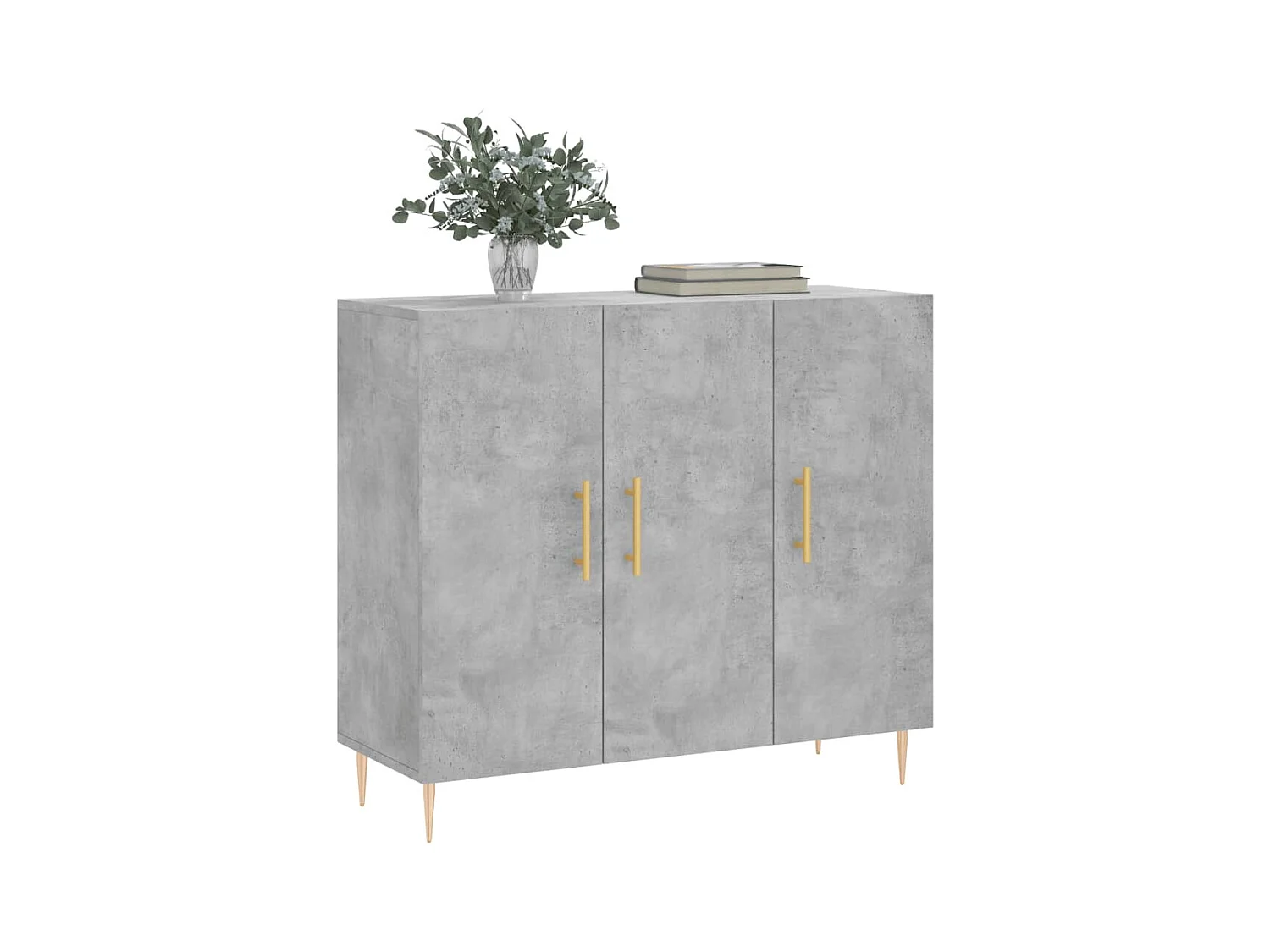 Buffet | Bahut | Meuble de rangement gris béton 90x34x80 cm bois d'ingénierie