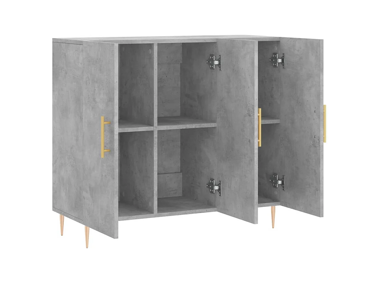 Buffet | Bahut | Meuble de rangement gris béton 90x34x80 cm bois d'ingénierie