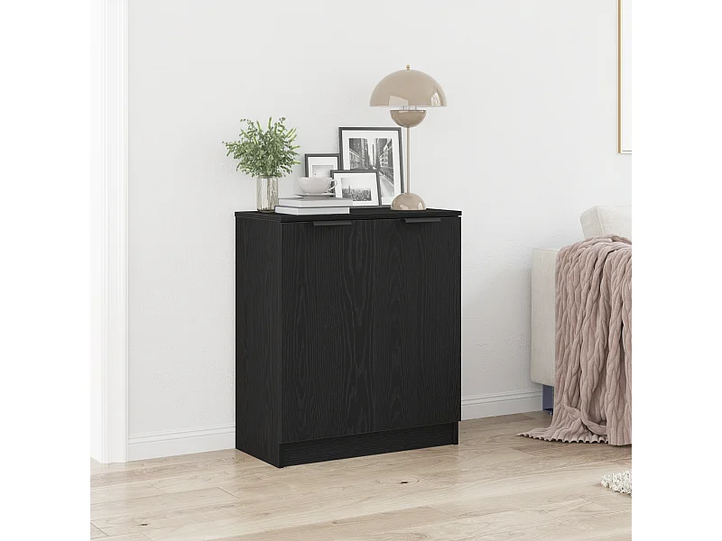 Buffet | Bahut | Meuble de rangement Bois Noir 60x30x70 cm en Bois D'ingénierie