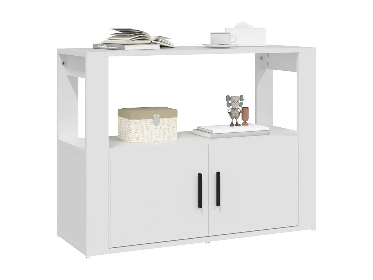 Credenza | Buffet | Armadio Bianca 80x30x60 cm in Legno Multistrato