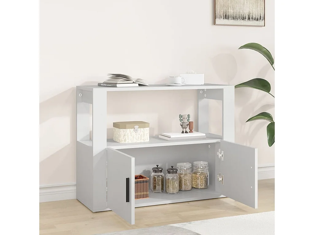 Buffet | Bahut | Meuble de rangement Blanc 80x30x60 cm Bois d'ingénierie