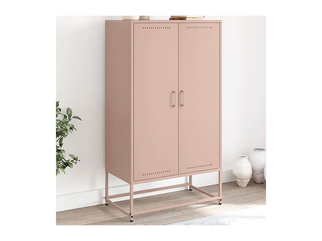 Credenza | Buffet | Armadio Rosa 68,5x38,5x123,5 in Acciaio