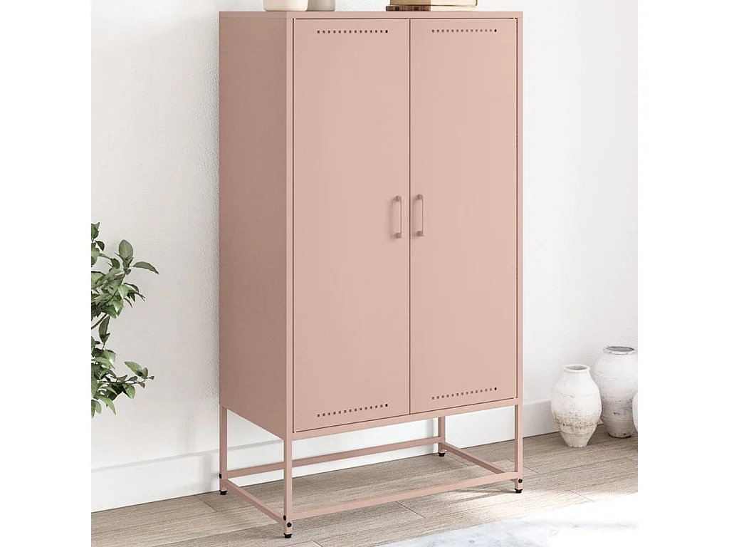 Credenza | Buffet | Armadio Rosa 68,5x38,5x123,5 in Acciaio