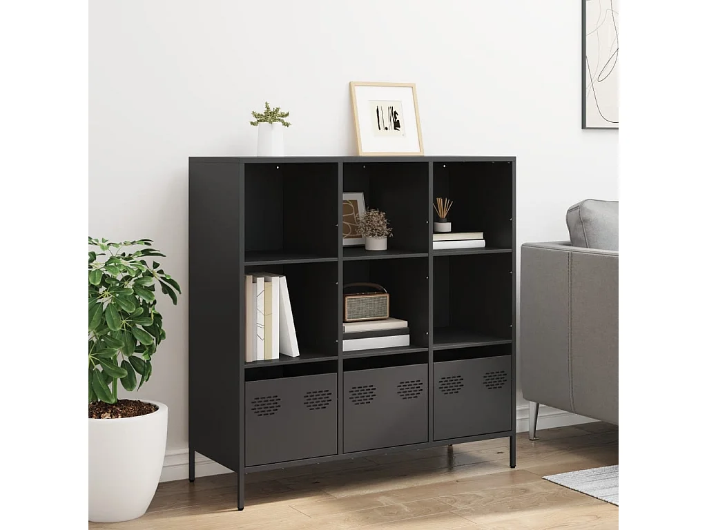 Credenza | Buffet | Armadio Nera 101,5x39x103,5 cm in Acciaio