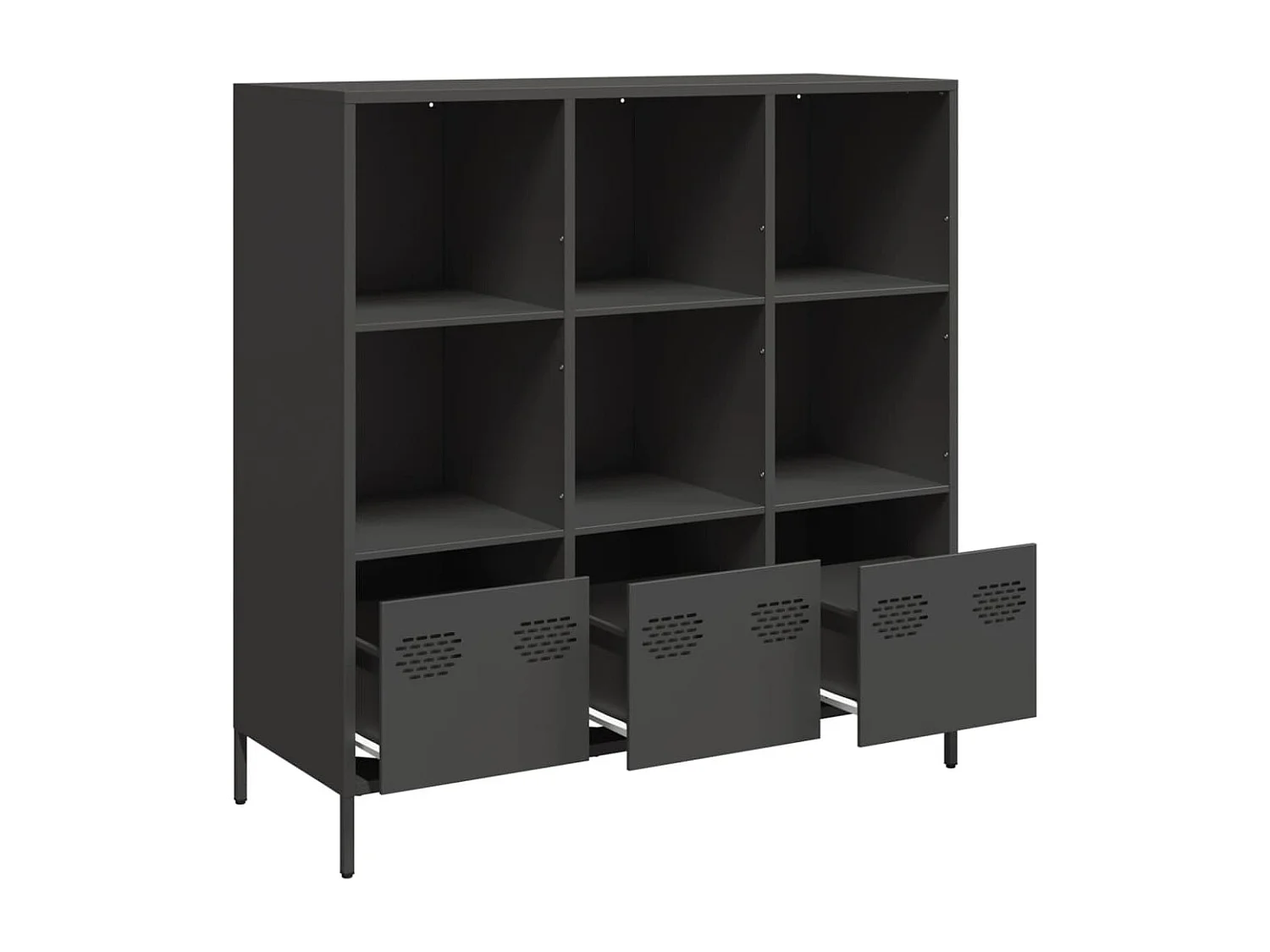 Credenza | Buffet | Armadio Nera 101,5x39x103,5 cm in Acciaio