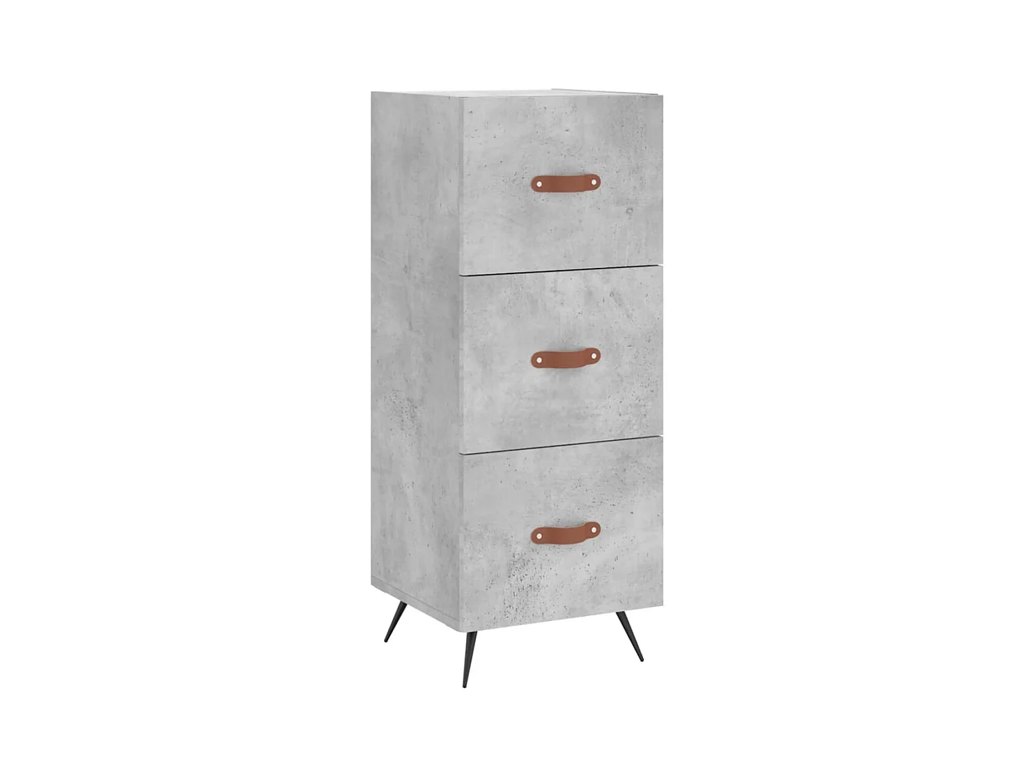 Buffet | Bahut | Meuble de rangement haut Gris béton 34,5x34x180 cm Bois d'ingénierie