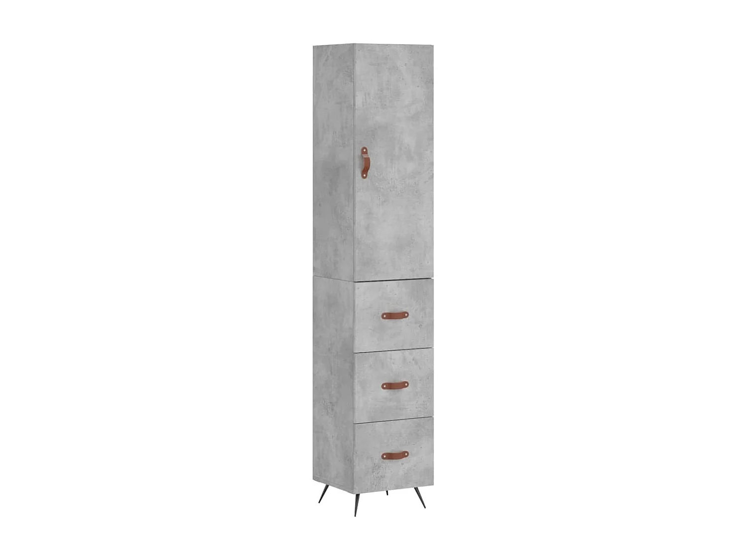 Credenza | Buffet | Armadio Grigio Cemento 34,5x34x180 cm in Legno Multistrato