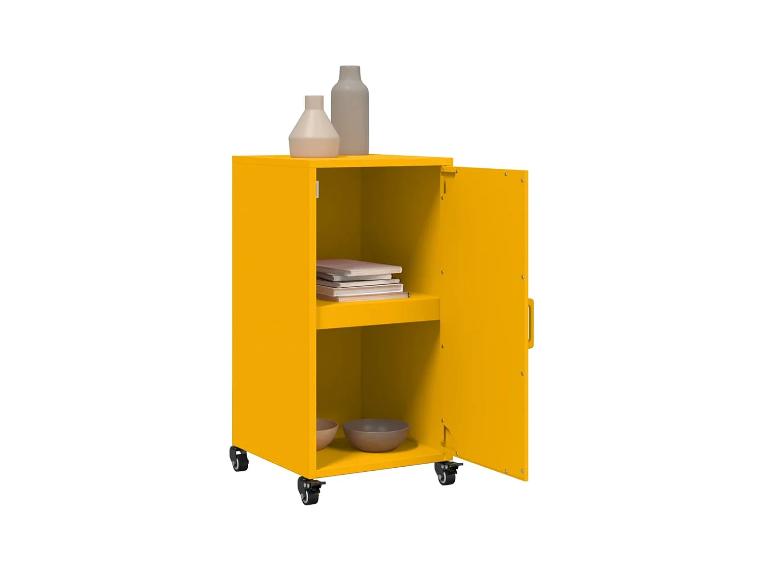 Buffet | Bahut | Meuble de rangement jaune moutarde 36x39x72 cm acier