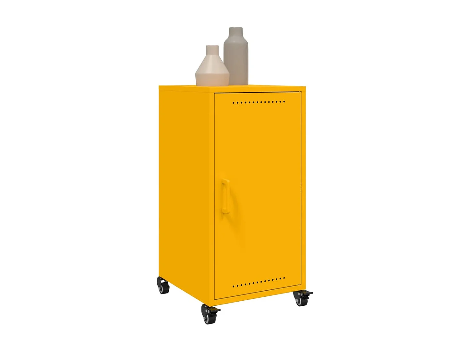 Credenza | Buffet | Armadio Giallo Antracite 36x39x72 cm Acciaio Laminato a Freddo