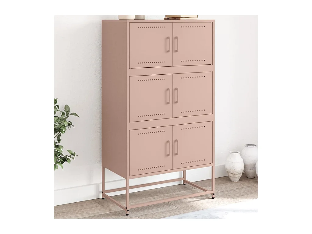 Credenza | Buffet | Armadio Rosa 68,5x38,5x123,5 in Acciaio