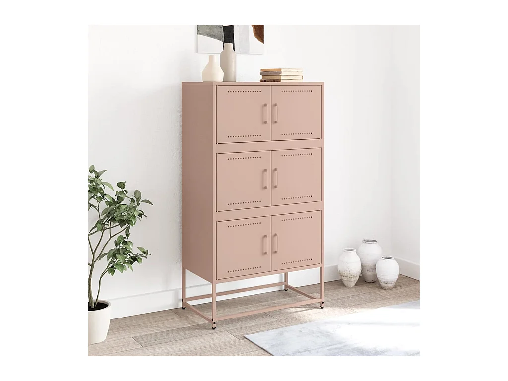 Credenza | Buffet | Armadio Rosa 68,5x38,5x123,5 in Acciaio