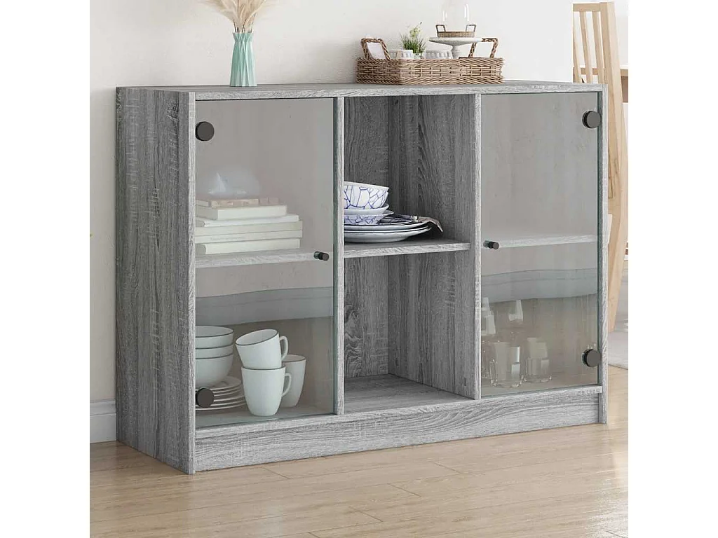 Credenza | Buffet | Armadio Grigio Sonoma 102x37x75,5 cm in Legno Multistrato
