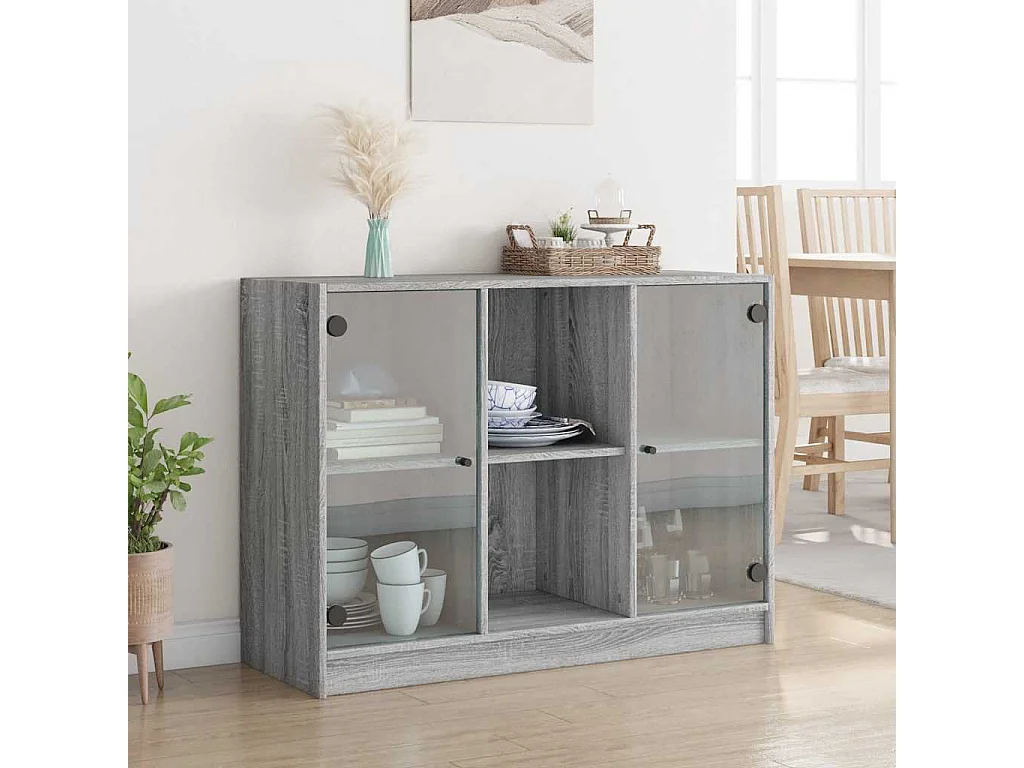 Credenza | Buffet | Armadio Grigio Sonoma 102x37x75,5 cm in Legno Multistrato