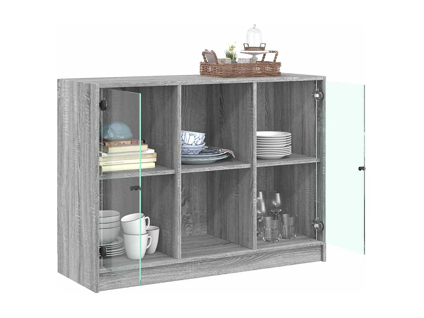 Credenza | Buffet | Armadio Grigio Sonoma 102x37x75,5 cm in Legno Multistrato