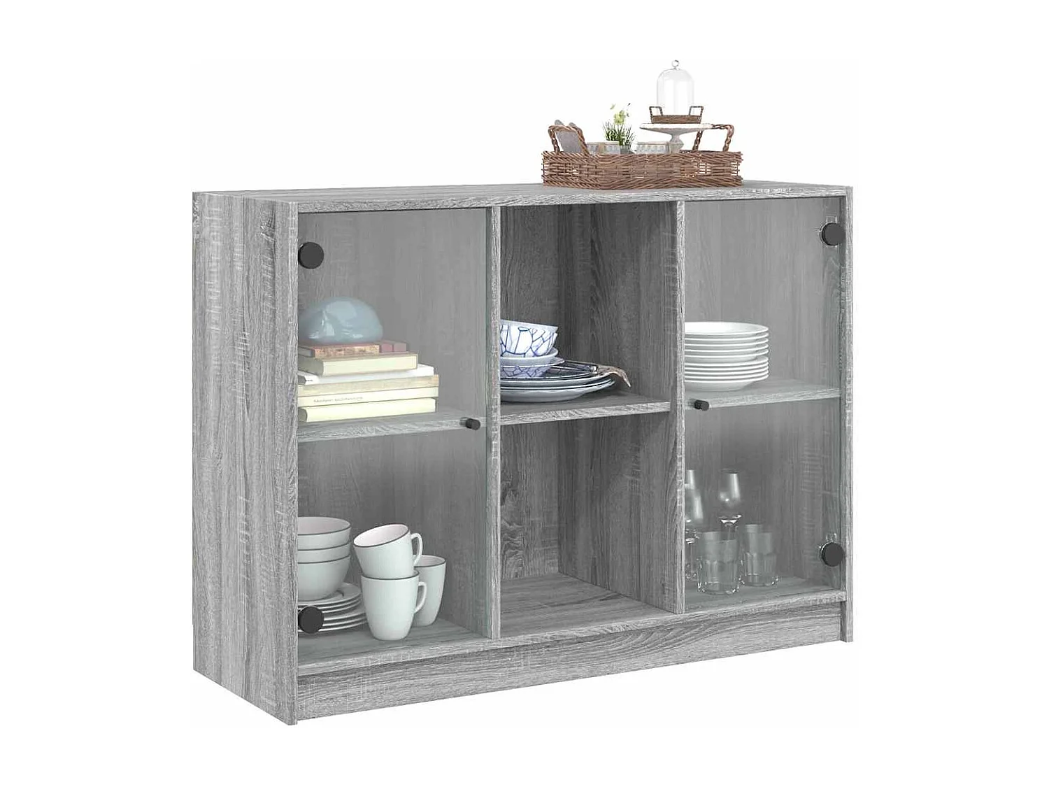 Credenza | Buffet | Armadio Grigio Sonoma 102x37x75,5 cm in Legno Multistrato