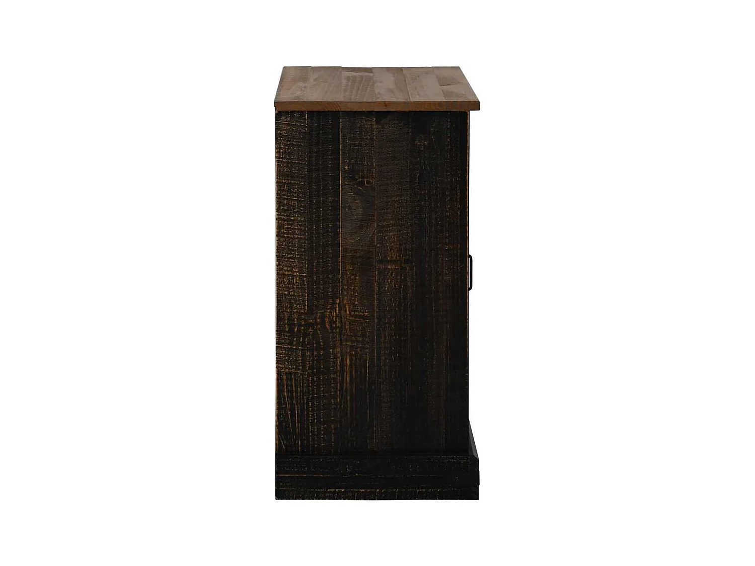 Buffet | Commode à tiroir | Meuble de rangement HALDEN porte coulissante noir 80x40x80 cm bois massif