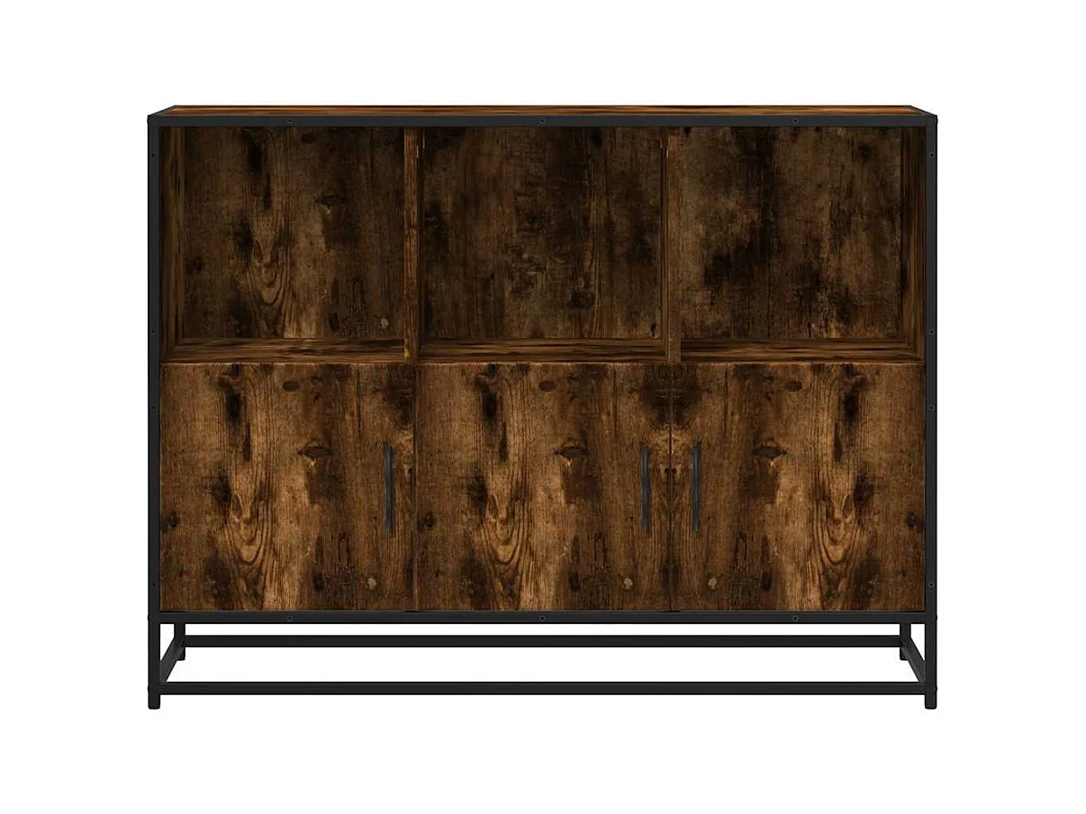 Credenza | Buffet | Armadio Rovere Fumo 100x35x76 cm in Legno Multistrato