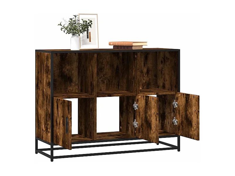 Buffet | Bahut | Meuble de rangement chêne fumé 100x35x76 cm bois d'ingénierie